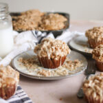 plate with maple glaze coffee cake muffins