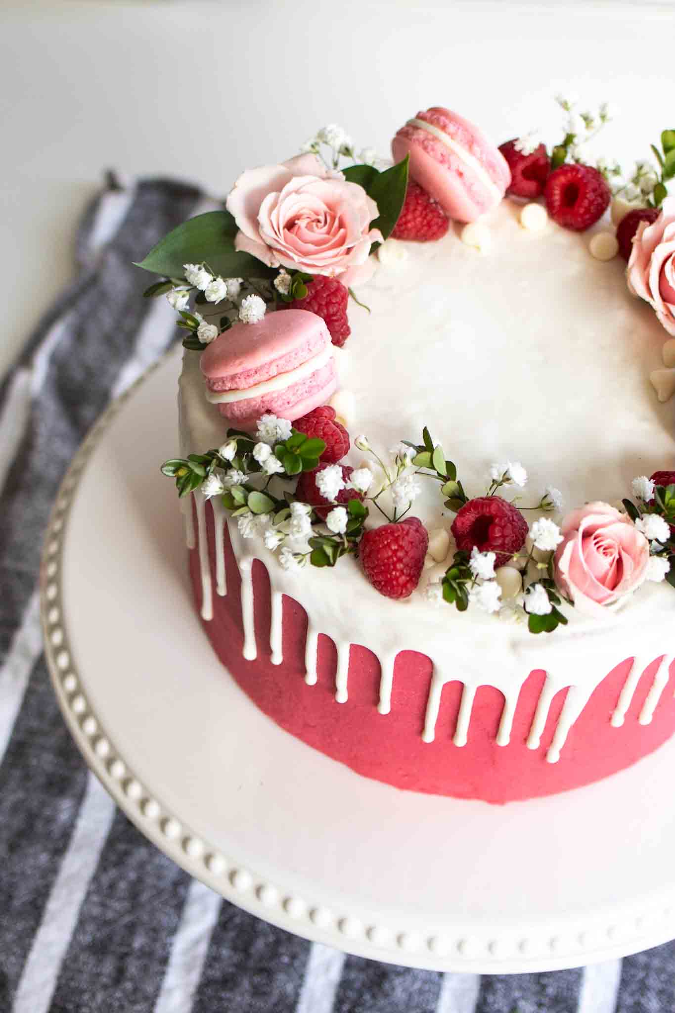 white chocolate raspberry cake