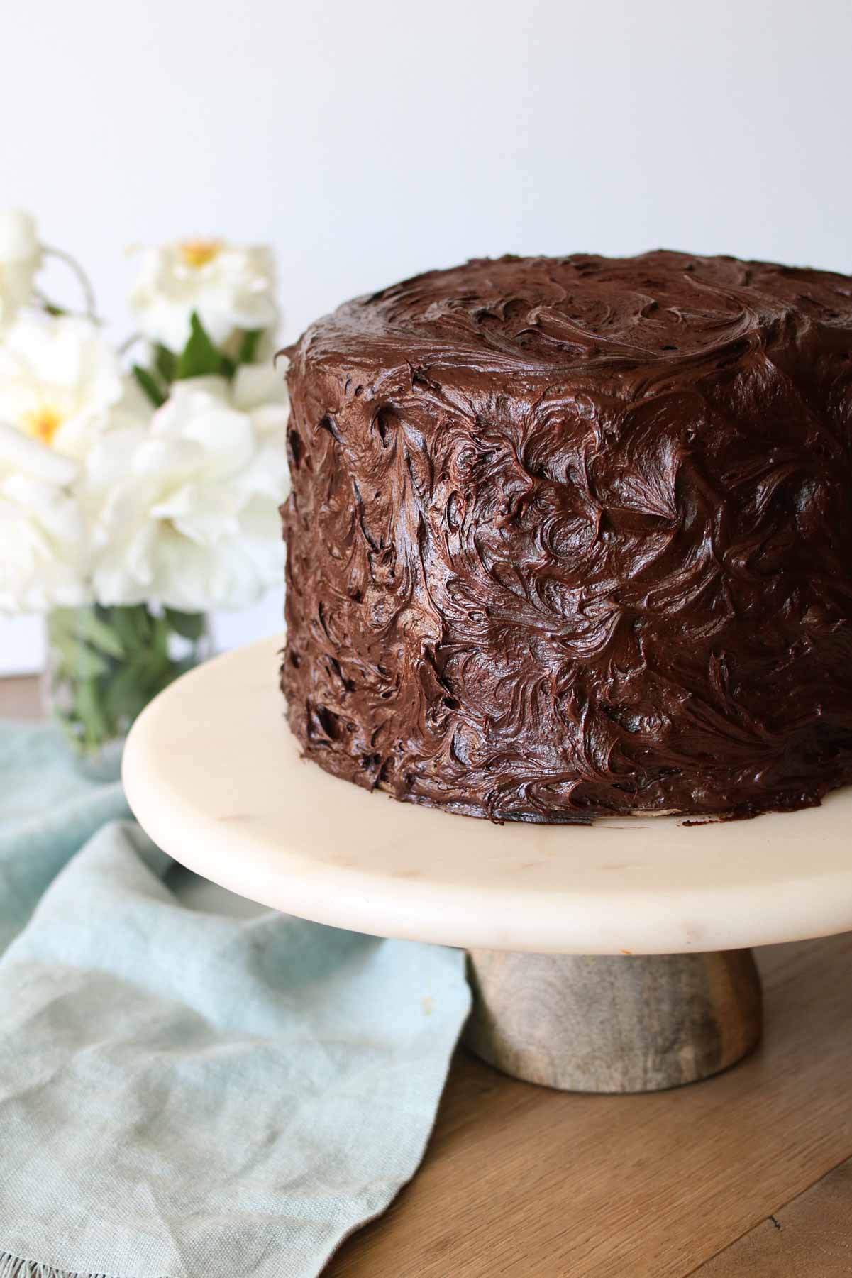 side view of chocolate cake