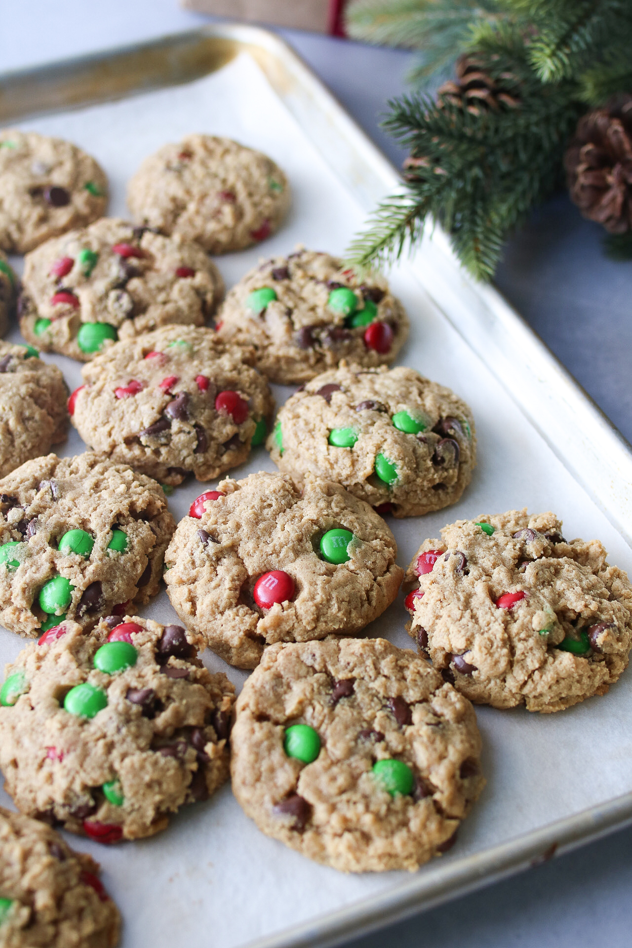 plate of Christmas monster cookies