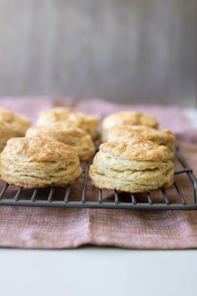 side view of cooked biscuits