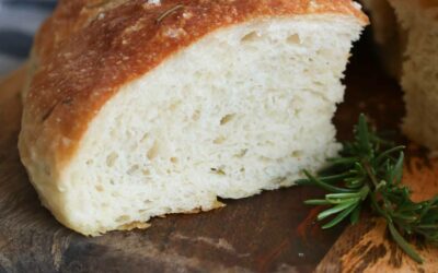 No Knead Garlic Rosemary Bread