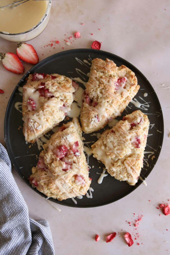 strawberry scones on plate
